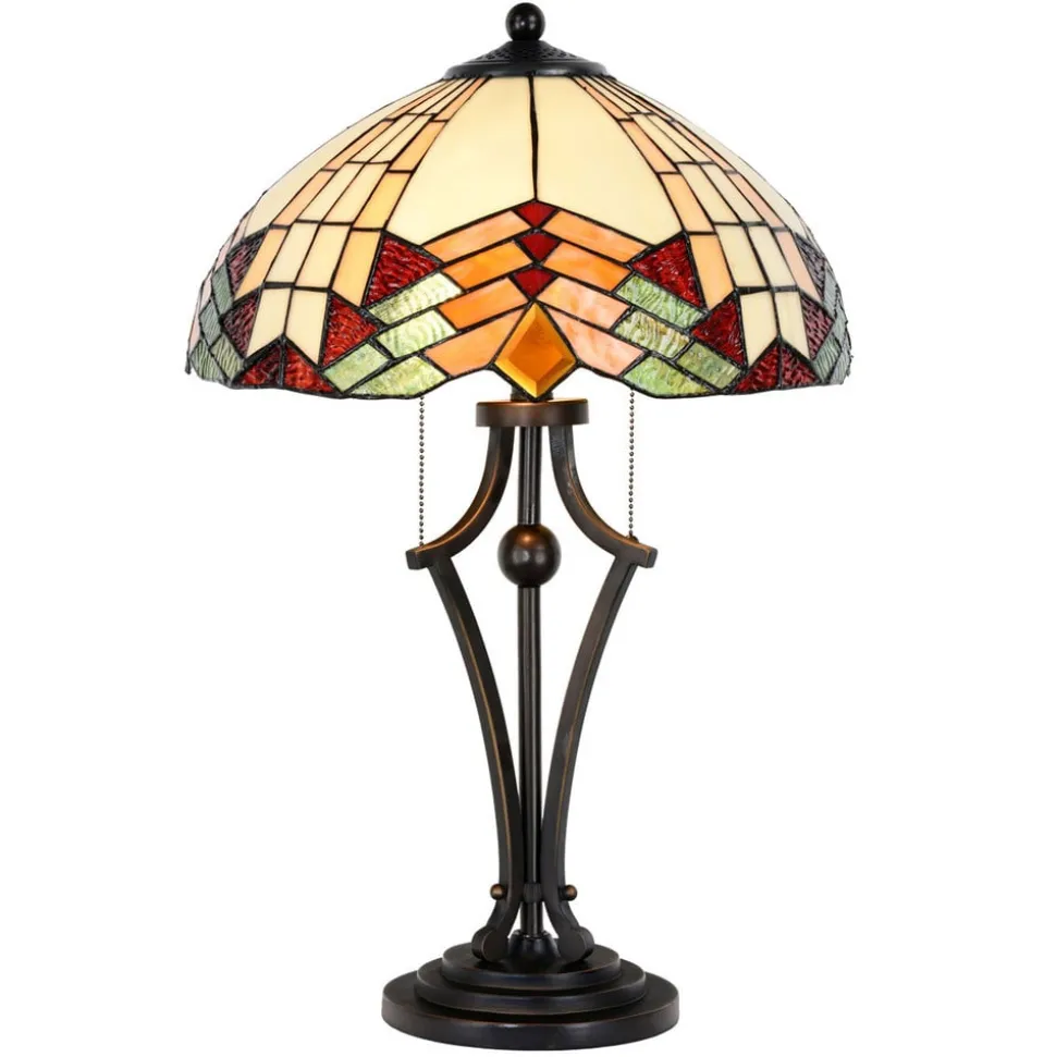 5961 bordlampe i Tiffany-utseende med farge. glass