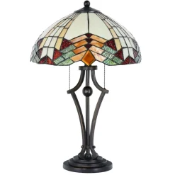 5961 bordlampe i Tiffany-utseende med farge. glass