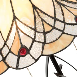 5186 bordlampe med ravfarget glasskjerm