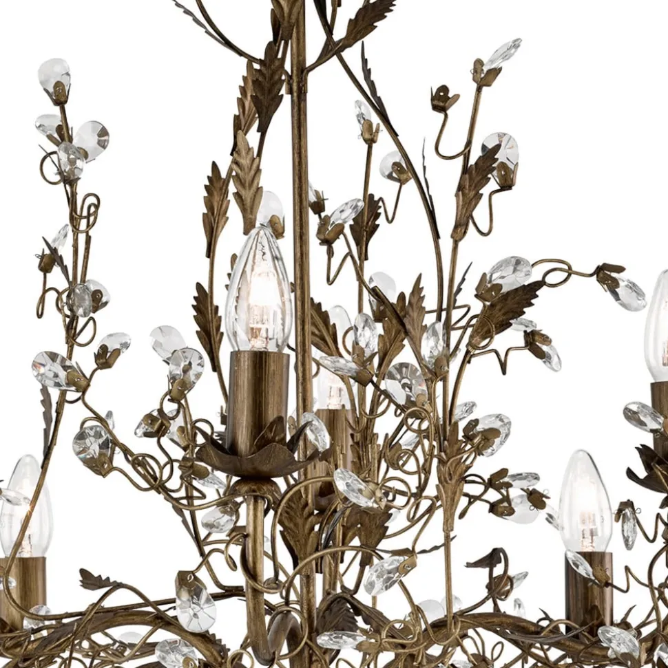 8 lys Vegglampe Almandite i florentinsk stil