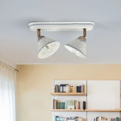 2 lyskilder vegglampe NONNA i hvit keramikk