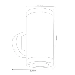 1060 up/down utendørs vegglampe, grafitt