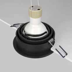 Akron innfellingslampe, justerbar, rund, svart