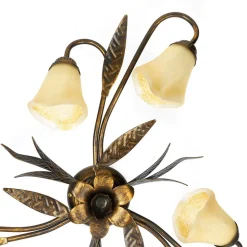 Alga taklampe, 6 lyskilder, jern, glass, florentinsk