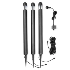 Allsidig sett med 3 LED-lamper for gangstier Amalfi