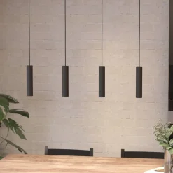 Almudaina LED-pendellampe, svart, lengde 84 cm, 4 lyskilder,