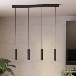 Almudaina LED-pendellampe, svart, lengde 84 cm, 4 lyskilder,