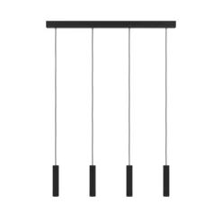 Almudaina LED-pendellampe, svart, lengde 84 cm, 4 lyskilder,