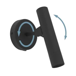 Almudaina LED-vegglampe, svart Bredde 11 cm, stål