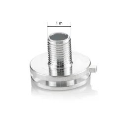 Aluminiumnippel for strømskinneadapter M 10 x 1