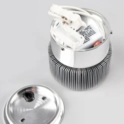 Aluminiumsgrå utevegglampe Lennias med LED-lys