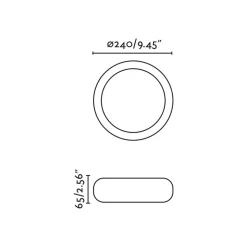 Anga utendørs taklampe, mørkegrå, betong, Ø 24 cm