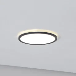 Aqua LED-panel, Ø 30 cm, svart, metall/plast, CCT dimbar