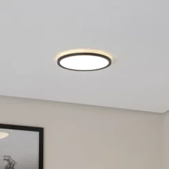 Aqua LED-panel, Ø 30 cm, svart, metall/plast, CCT dimbar