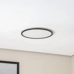 Aqua LED-panel, Ø 40 cm, svart, metall/plast, CCT dimbar