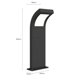Arcchio Advik LED-veilampe, IP65, 60 cm, antrasitt, metall