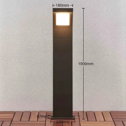 Arcchio Advik LED-veilampe, 100 cm, antrasitt, metall, IP65