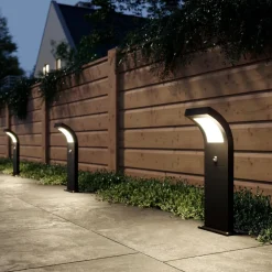 Arcchio Advik LED-veilampe, 60 cm, antrasitt, sensor, IP54