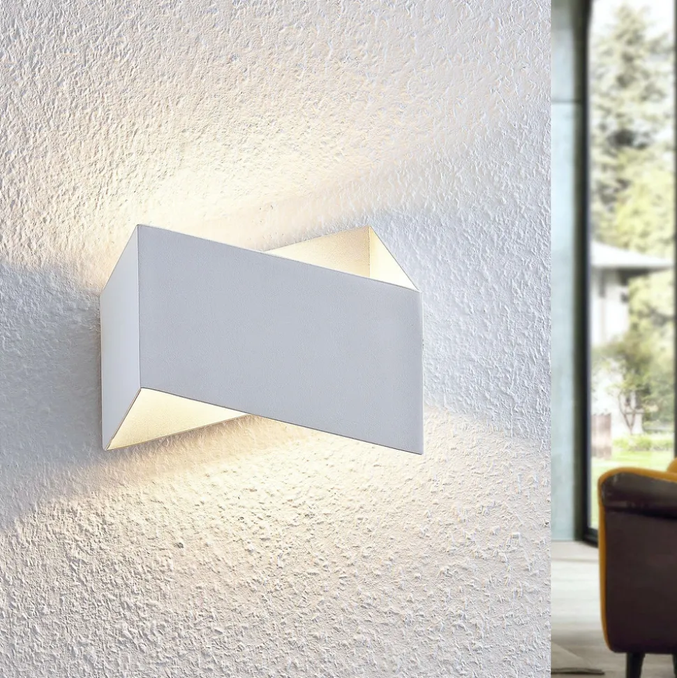 Arcchio Assona vegglampe, hvit-sølv