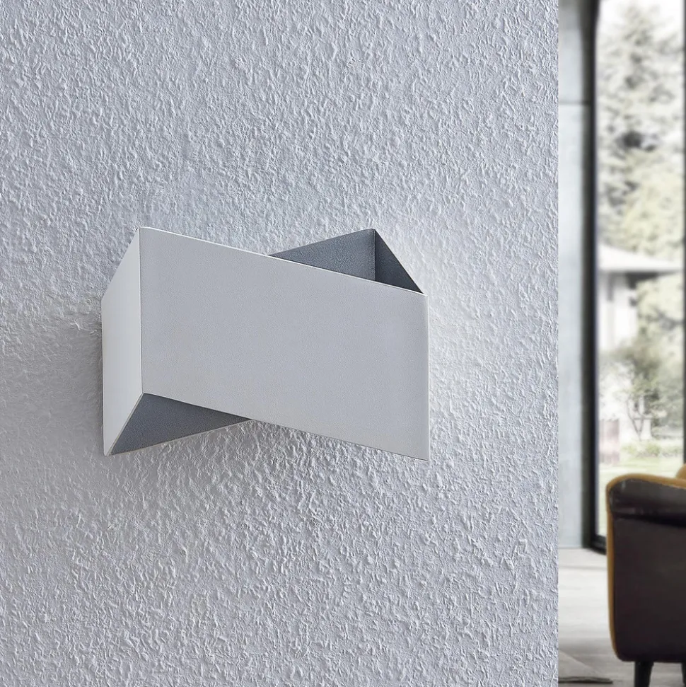 Arcchio Assona vegglampe, hvit-sølv