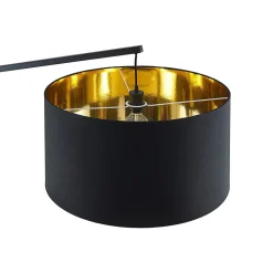 Arcchio buelampe Mossa, 200 cm, svart-gull, tekstil