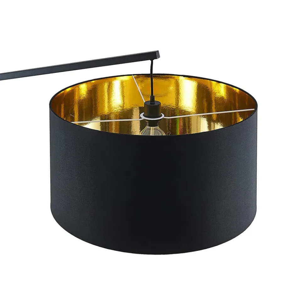 Arcchio buelampe Mossa, 200 cm, svart-gull, tekstil