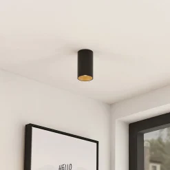 Arcchio Downlight Brinja, svart, metall, Ø 6cm, rund, GU10