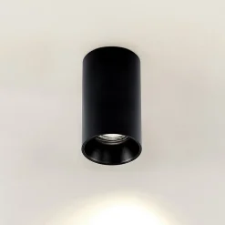 Arcchio Downlight Brinja, svart, metall, Ø 6cm, rund, GU10