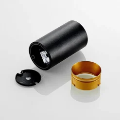 Arcchio Downlight Brinja, svart, metall, Ø 6cm, rund, GU10