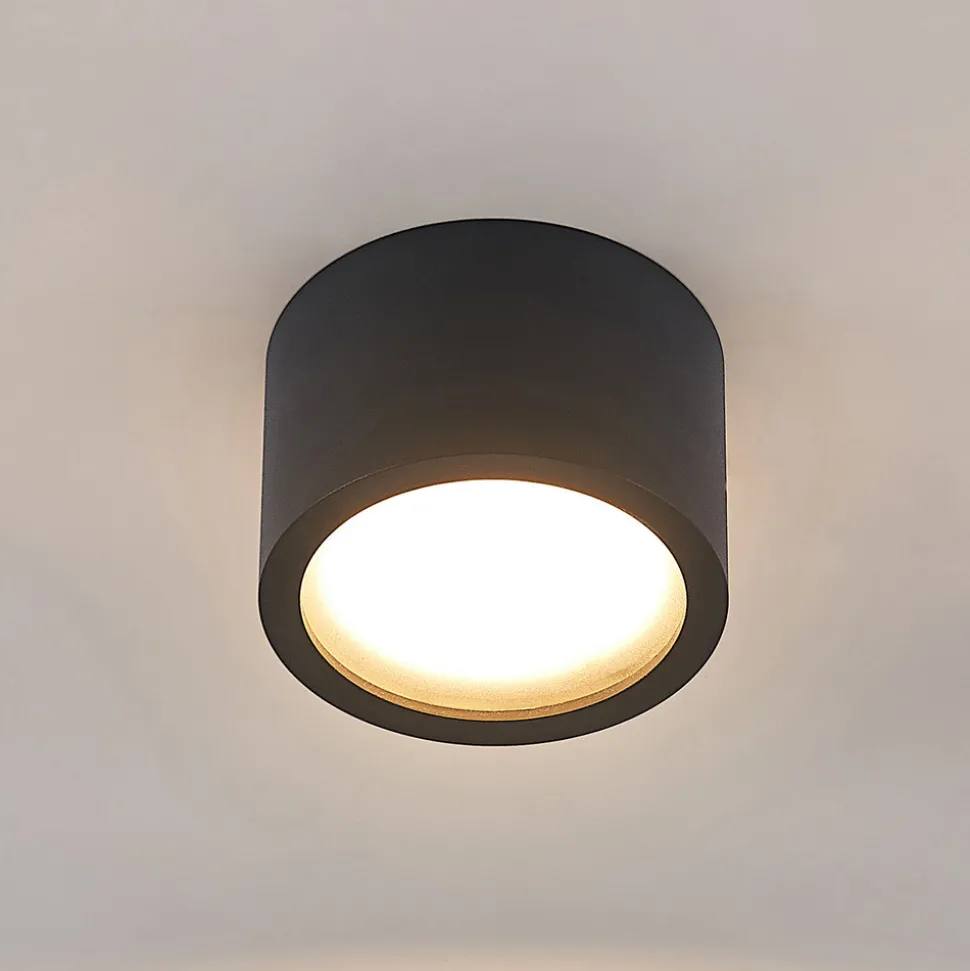 Arcchio downlight Nieva, GX53, svart, rund, Ø 10cm, metall