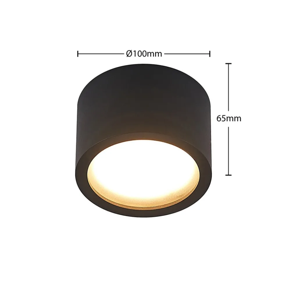 Arcchio downlight Nieva, GX53, svart, rund, Ø 10cm, metall