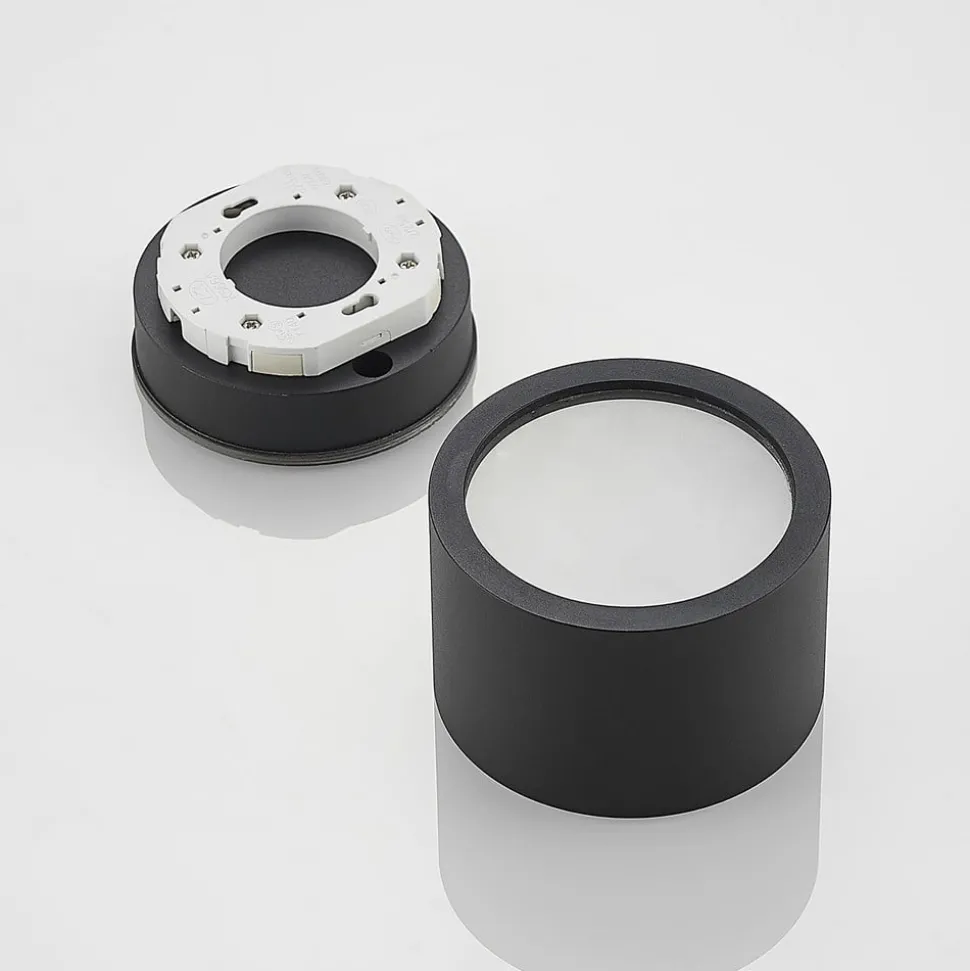 Arcchio downlight Nieva, GX53, svart, rund, Ø 10cm, metall