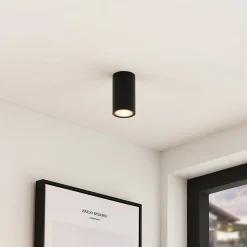 Arcchio downlight Olivir, svart, metall, Ø 6cm, GU10, IP44