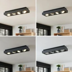 Arcchio downlight Ronka, 65 cm, 4 lyskilder, grå, GU10