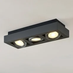 Arcchio downlight Ronka, 50 cm, 3 lyskilder, grå, GU10