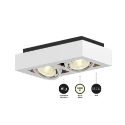 Arcchio downlight Ronka, 34 cm, 2 lyskilder, hvit, GU10