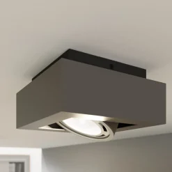 Arcchio downlight Ronka, grå, 19 cm x 19 cm, GU10