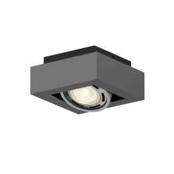Arcchio downlight Ronka, grå, 19 cm x 19 cm, GU10
