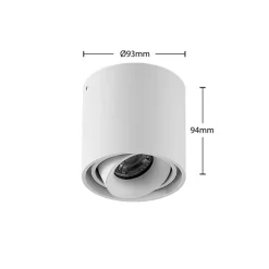 Arcchio downlight Walza, hvit, metall, Ø 9,3 cm, GU10