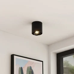 Arcchio downlight Walza, svart, metall, Ø 9,3 cm, GU10