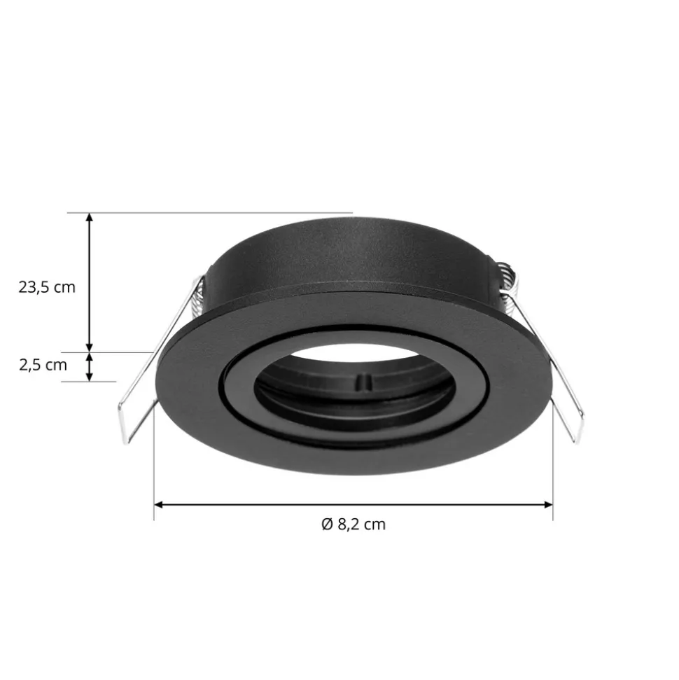 Arcchio downlight Zyron, svart, Ø 8,2 cm