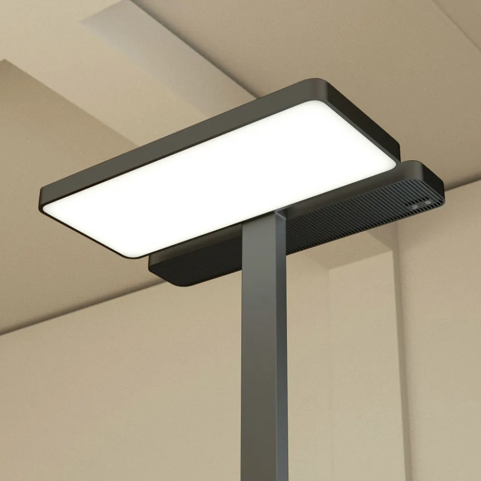 Arcchio gulvlampe til kontor Aila, svart, dagslyssensor
