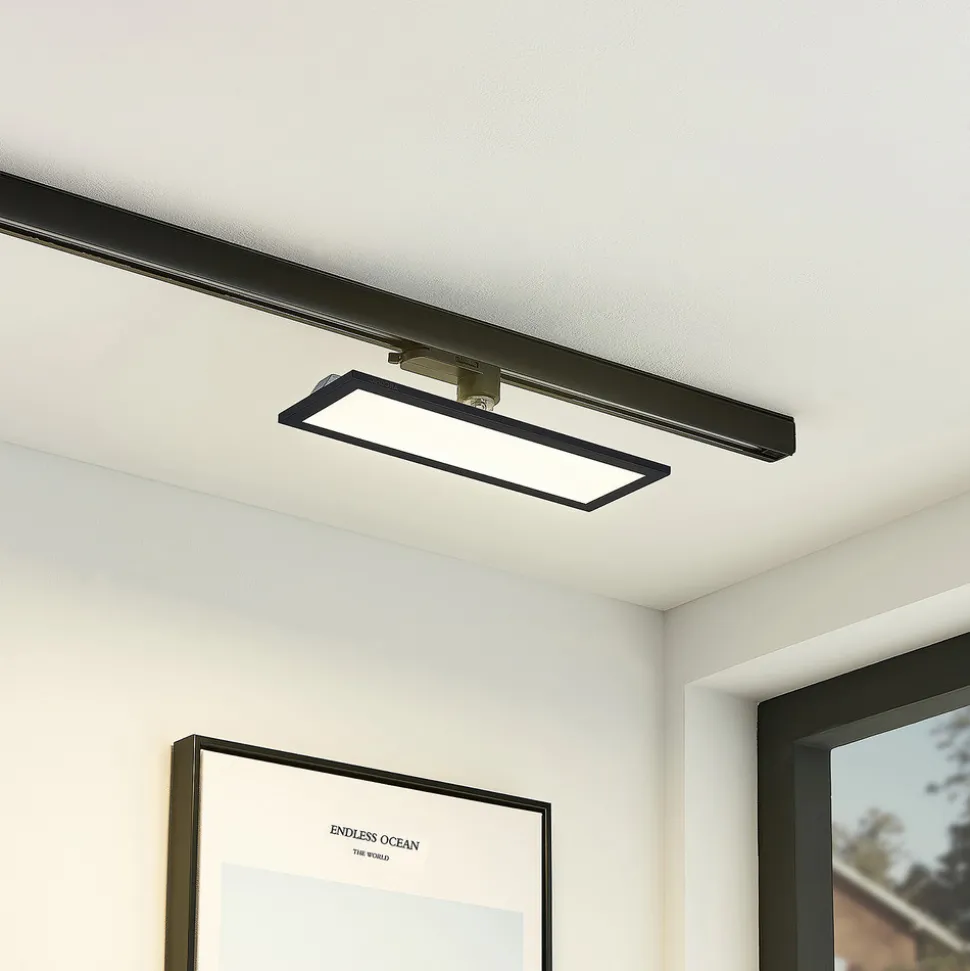 Arcchio Hairis LED-panel, 30 cm, svart, 4000 K