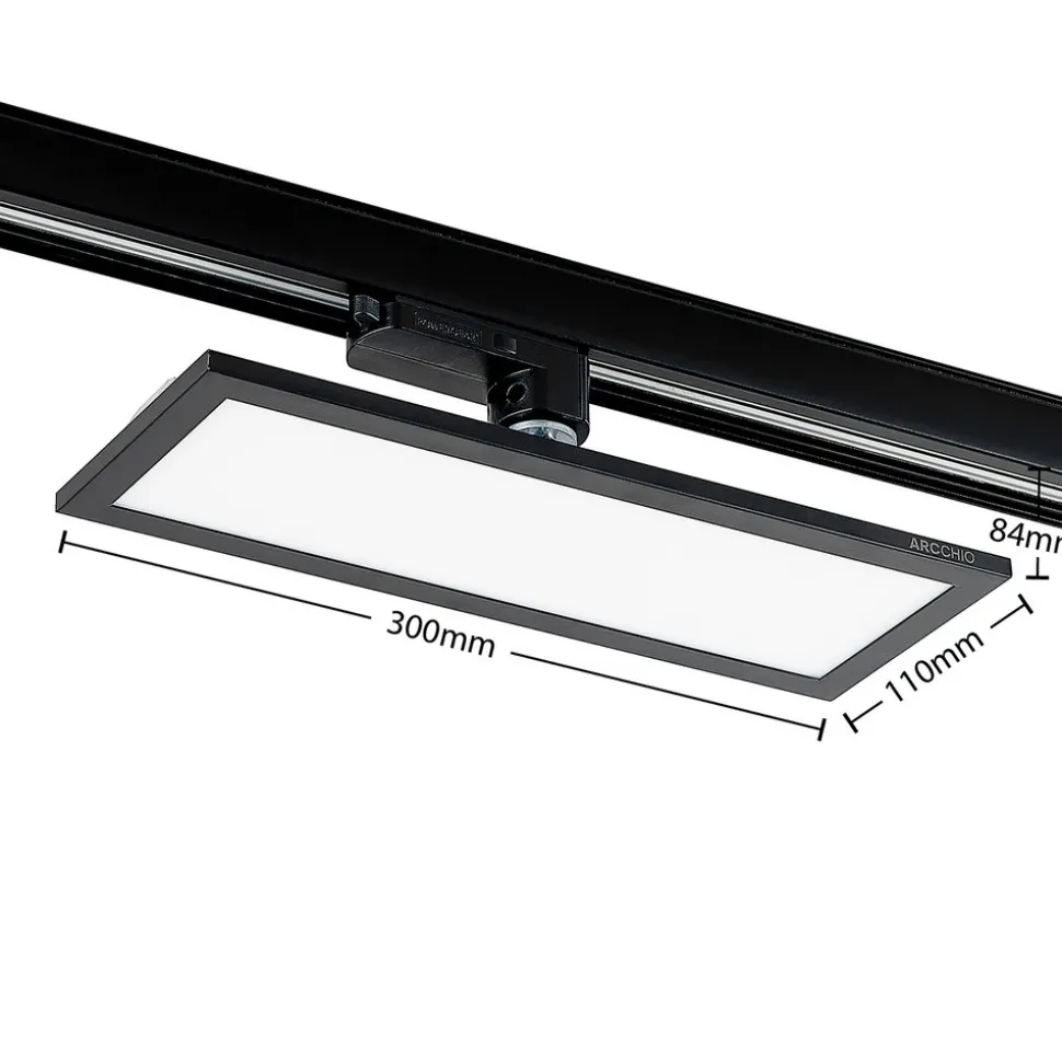 Arcchio Hairis LED-panel, 30 cm, svart, 4000 K