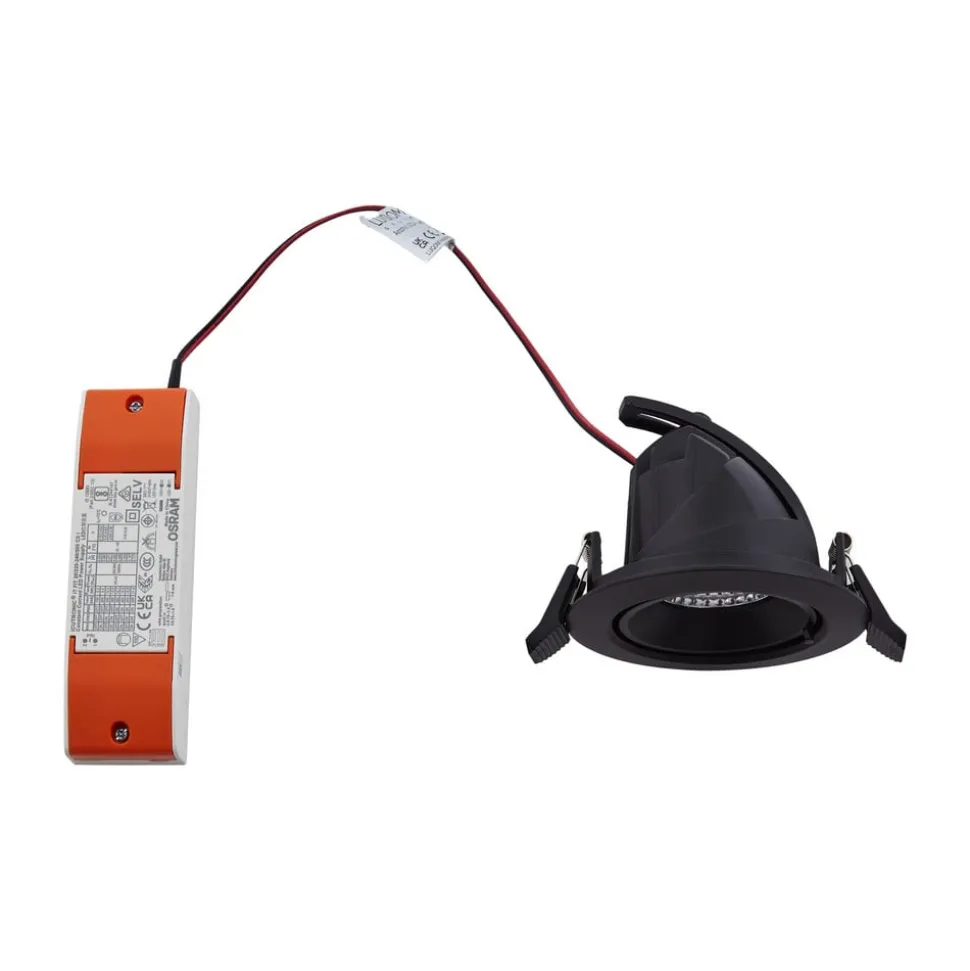 Arcchio Harcos LED-downlight, svart, Ø 11 cm, 4 000K