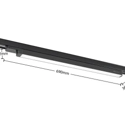 Arcchio Harlow LED-skinnelampe, svart, 69 cm, 3 000 K