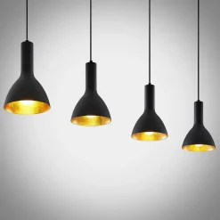 Arcchio hengelampe Cosmina, 4 lyskilder, lengde 120 cm, svart