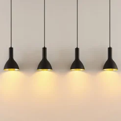 Arcchio hengelampe Cosmina, 4 lyskilder, lengde 120 cm, svart