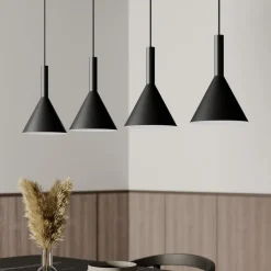 Arcchio hengelampe Tadej, 4 lyskilder, svart-hvitt, metall, E27