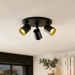 Arcchio Iavo takspot, rund, svart, 3 lyskilde